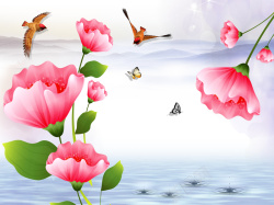 紫气东来国色天香牡丹花开富贵海报背景素材高清图片