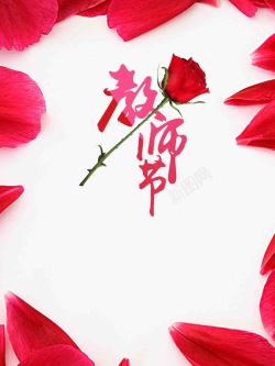 粉色定制高铁感恩教师节鲜花店促销活动高清图片