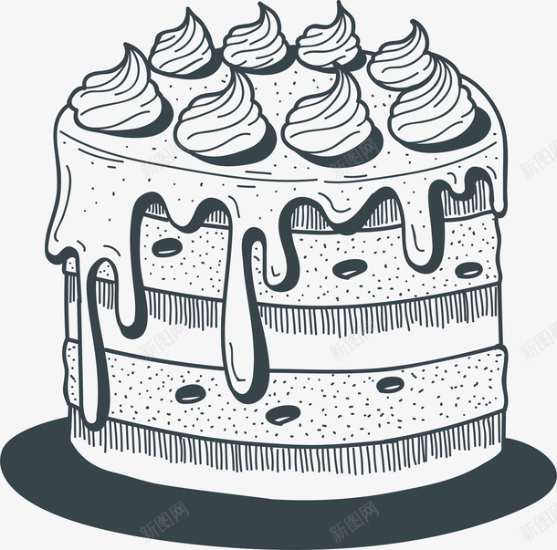 线性食物装饰素材ai免抠素材_新图网 https://ixintu.com 卡通有趣 蛋糕 食物 食品 矢量图案 设计图