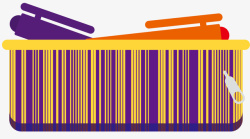 条纹铅笔紫色竖向密集条纹笔盒高清图片