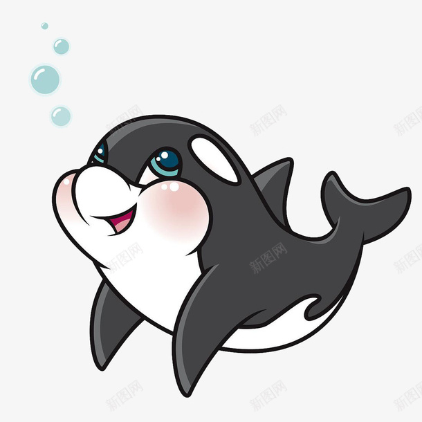 吐泡泡的小海豚png免抠素材_新图网 https://ixintu.com 动物 卡通 吐泡泡 小海豚 海豚logo 鱼吐出来的气泡