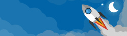 土星手绘太空元素banner高清图片