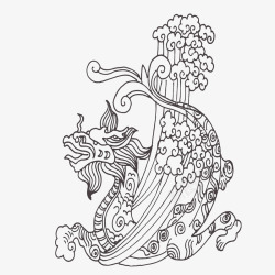 中国龙纹 1纹样素材