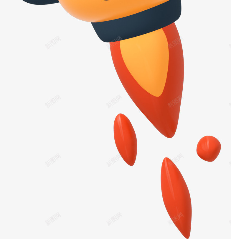 3D立体火箭png免抠素材_新图网 https://ixintu.com 3D 立体 火箭