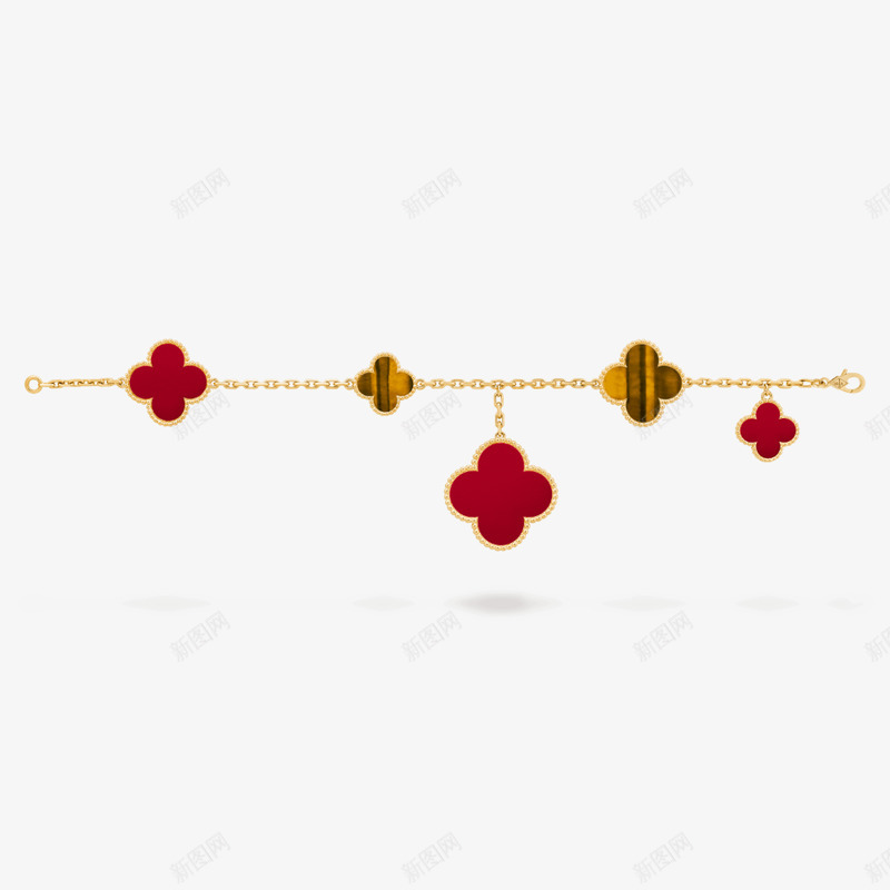 Magic Alhambra bracelet 5 motifs  Open View  VCARN5JQ00  Van Cleef amp Arpels珠宝png免抠素材_新图网 https://ixintu.com 珠宝