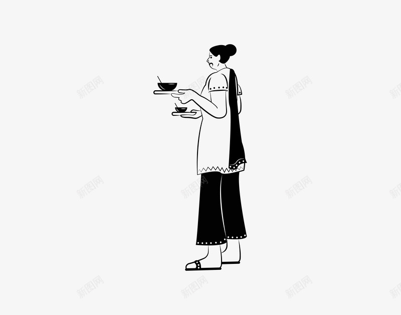 indiandoodle手绘png免抠素材_新图网 https://ixintu.com 人物扁平 手绘