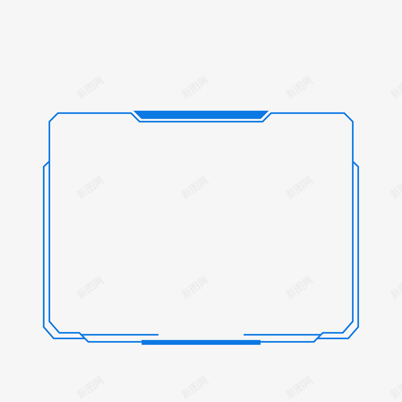 可视化蓝色边框png免抠素材_新图网 https://ixintu.com 可视化