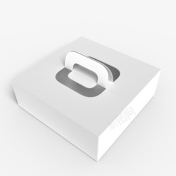 刀版图矩形提手蛋糕盒包装效果图刀版图高清图片