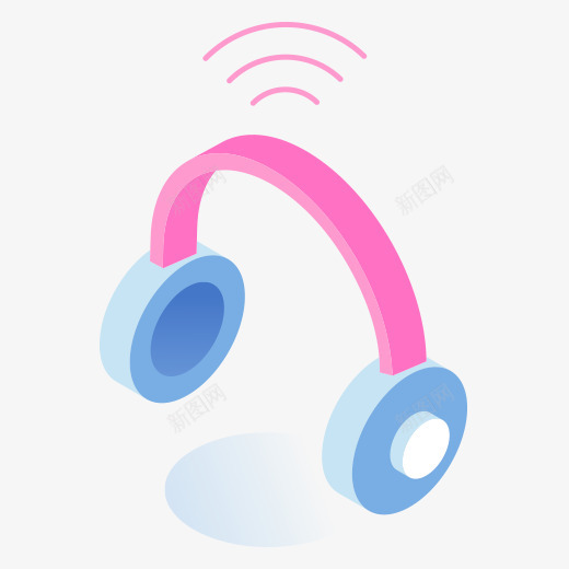 25d耳机图标彩色图标png免抠素材_新图网 https://ixintu.com 图标 耳机 彩色