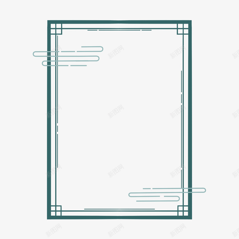 国潮线条简约边框png免抠素材_新图网 https://ixintu.com 国潮风 国潮 复古 极简 简约 线条 边框 框