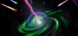 旋转的宇宙星球科幻商务绿色商业海报背景高清图片