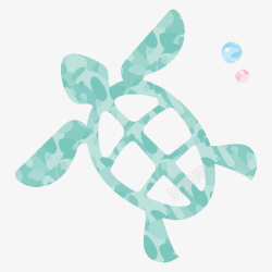 水彩手绘绿色乌龟图片素材