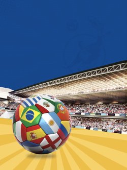 足球比赛现场直播蓝色创意热情现场足球海报背景素材高清图片