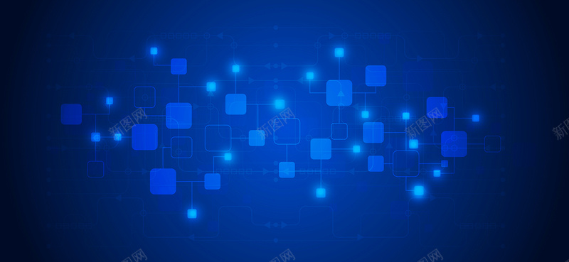 蓝色电子科技商务智能数据banner背景