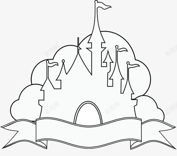 城堡简笔画矢量图案png免抠素材_新图网 https://ixintu.com 城堡 简笔画 矢量图案 装饰 图案 简约风格 城堡简笔画