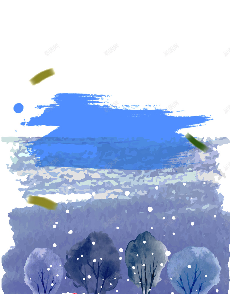 深蓝色冬季海报主题背景psd设计背景_新图网 https://ixintu.com 深蓝色 冬季 树林 温暖 雪花 笔刷开心