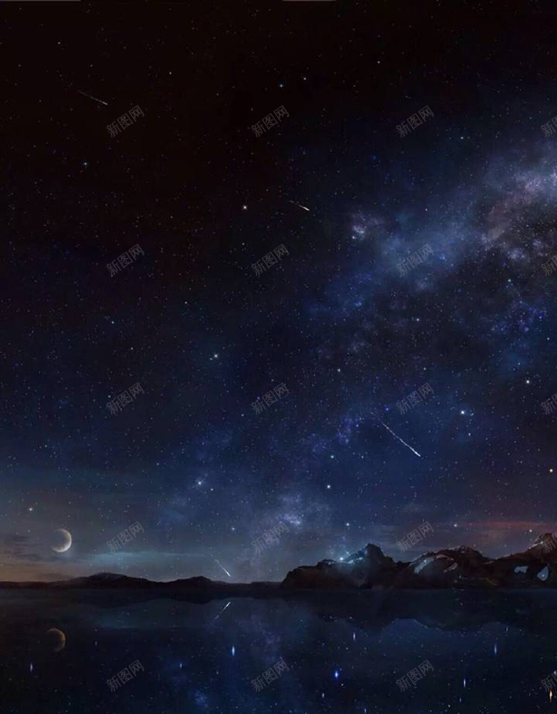 星空特效H5摄影素材jpg设计背景_新图网 https://ixintu.com 夜晚 星空 星海 月亮 黑色 星空摄影 摄影 摄影素材 特效 风景