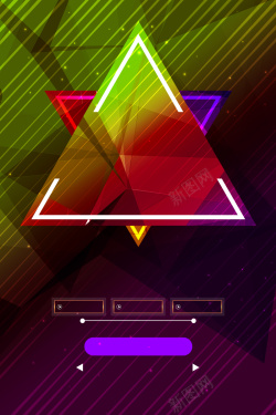 塔罗六芒星渐变三角拼接紫色背景素材高清图片