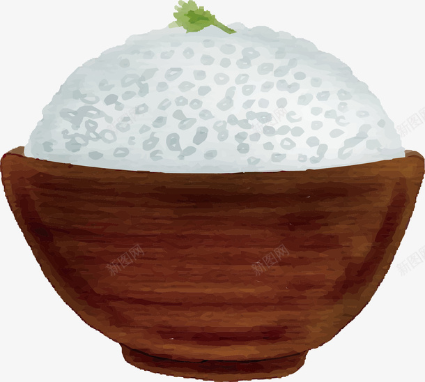 健康米饭设计素材png免抠素材_新图网 https://ixintu.com 矢量图案 卡通有趣 扁平化 木碗 健康 米饭