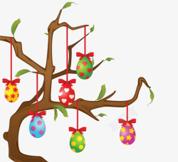 彩蛋树卡通树上的彩蛋高清图片