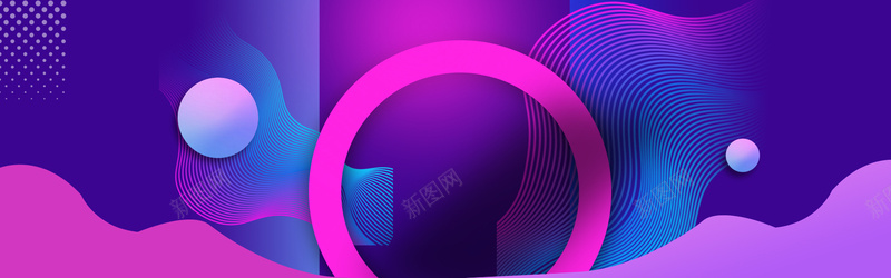 双11狂欢节几何紫色banner背景