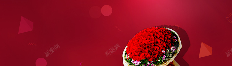 红色玫瑰banner背景背景