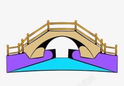 桥建筑图卡通彩色桥素材高清图片