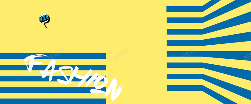 条纹服装宣传海报psd设计背景_新图网 https://ixintu.com 服装促销 服装宣传 女装 服装 条纹 黄色 蓝色