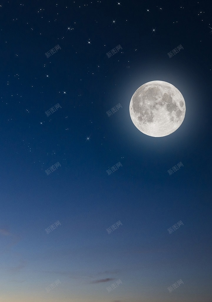 一轮明月背景jpg设计背景_新图网 https://ixintu.com 明月 月亮 远山 天空 唯美