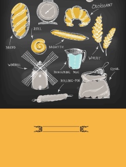 粉笔矢量甜品面包烘焙坊海报设计背景模板高清图片