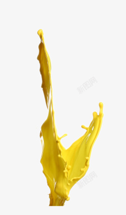 黄色油漆泼洒效果素材
