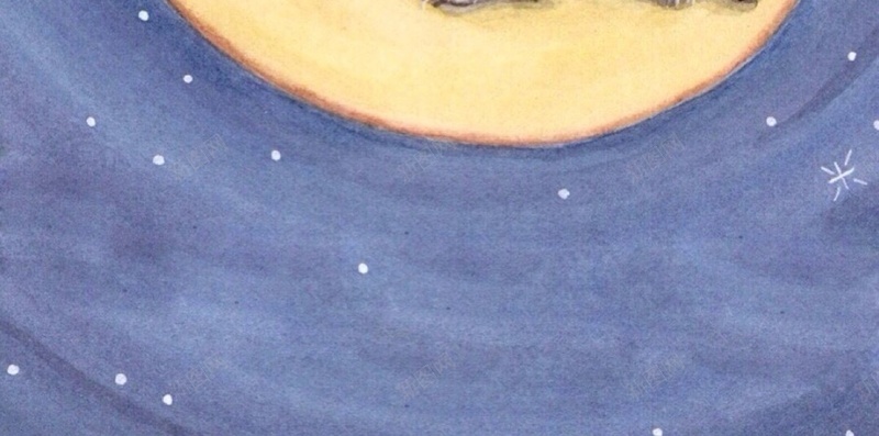 卡通手绘月亮上的狗H5背景jpg设计背景_新图网 https://ixintu.com 天生一对 卡通 月亮 狗狗 蓝色 H5背景 星空 H5 h5 星云 星海 星际 童趣 手绘