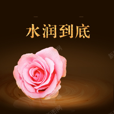 淘宝棕色玫瑰花美妆PSD主图背景素材背景