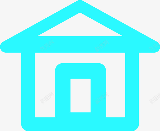 简约房屋图标png免抠素材_新图网 https://ixintu.com 简约图标 小清新房屋 水彩 蓝色屋檐 线条 房屋图标