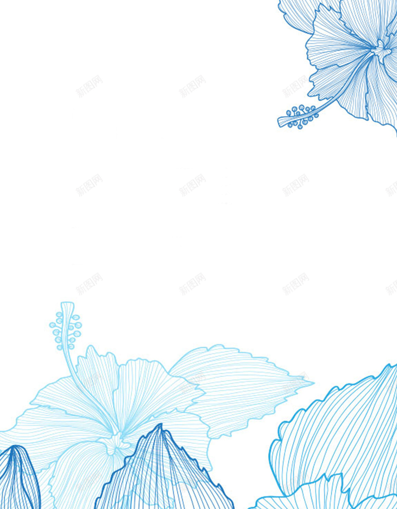 手绘的线条荷花背景jpg设计背景_新图网 https://ixintu.com 蓝色 手绘 荷花 线条 中国风 H5素材 开心 快乐