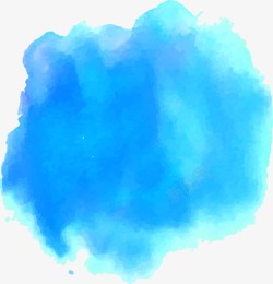 天蓝色水彩涂鸦素材