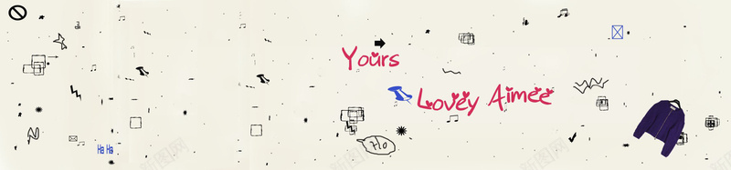手绘小图标YoursLoveyAimee米色系卡通背景背景
