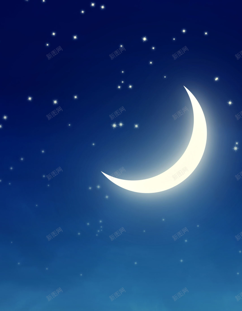 夜空月牙型月亮H5背景素材jpg设计背景_新图网 https://ixintu.com 云层 夜空 宣传 星空 月亮 月牙型 梦幻 H5背景素材