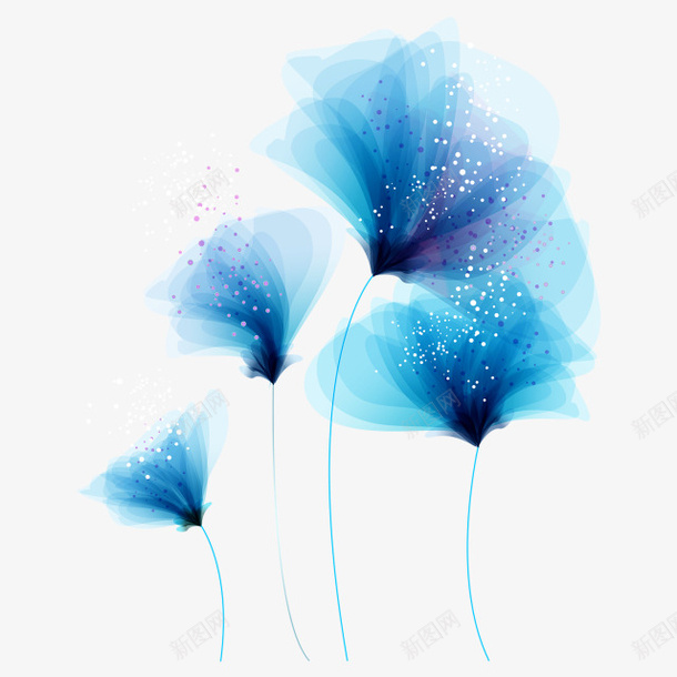 唯美花朵元素png免抠素材_新图网 https://ixintu.com 花朵 蓝色 唯美 好看