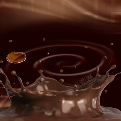 棕色糖果飞溅巧克力酱PSD分层主图背景素材高清图片