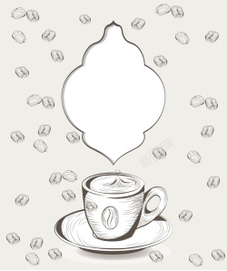 质感咖啡杯卡通手绘简笔画咖啡杯质感海报背景素材高清图片