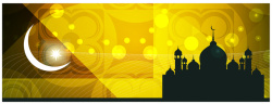 敬仰宗教开斋节穆巴拉克横幅背景素材高清图片