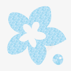 水彩手绘蓝色花朵图片素材