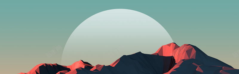 自然景色几何背景jpg设计背景_新图网 https://ixintu.com 自然景色 山峰 山脉 月亮 树林 几何 海报banner 扁平 渐变