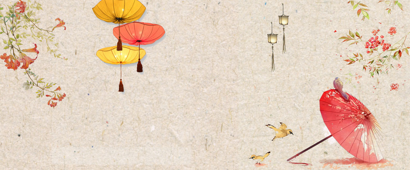 春分电商手绘中国风海报Bannerjpg设计背景_新图网 https://ixintu.com 春分海报 电商海报 手绘海报 春季 中国风海报 春分电商 中国风 红伞 鸟 手绘春分