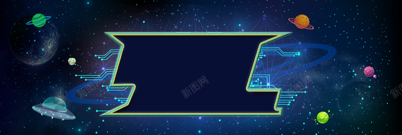 科技感简约背景bannerpsd设计背景_新图网 https://ixintu.com 科技感 星空 星球 几何图形 线条 简约 星空背景 全屏背景 banner