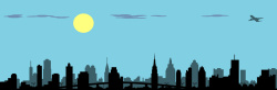 旅游景区海报夜色下著名城市飞机月亮旅游海报背景高清图片