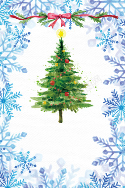 圣诞树手绘图案海报背景