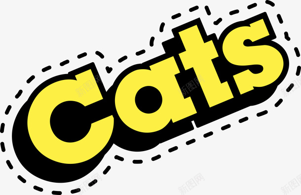 卡通矢量猫咪英文png免抠素材_新图网 https://ixintu.com 卡通 cats 立体字 猫咪 矢量图案 宠物动物 贴纸