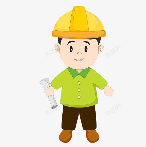建筑工人工人拿图纸的工人png免抠素材_新图网 https://ixintu.com 工人 建筑工人 拿图纸的工人 卡通人